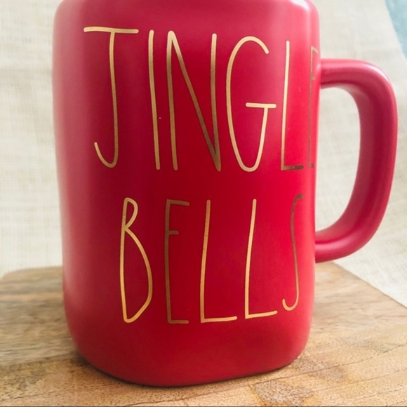 Rae Dunn Christmas Red JINGLE BELLS Gold Letters - Picture 2 of 4